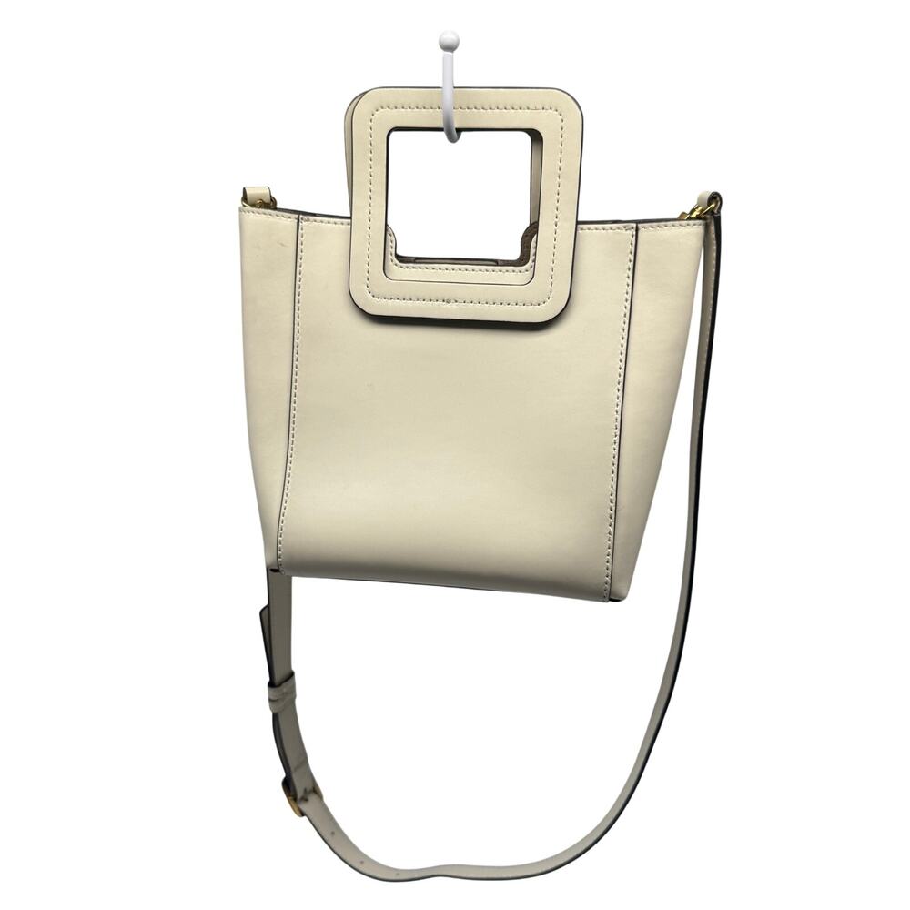 Staud Leather Mini Shirley Crossbody Bag Off-White